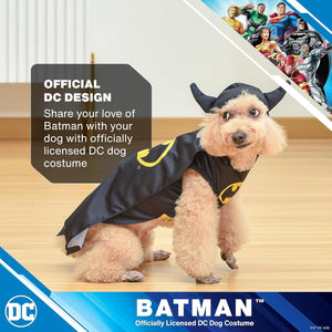 Auction DC Comics Batman Dog Costume, Size Large l | Best DC Comics Batman Halloween Costume for Small Dogs | Funny Dog Costumes | Official Batman Costume for Pets Halloween