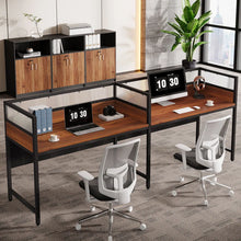 Load image into Gallery viewer, 94.5" Two-Person Office Desk, Long Computer Double Desk with Privacy Panel