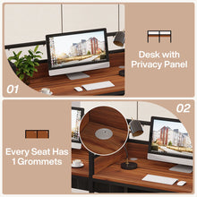 Load image into Gallery viewer, 94.5" Two-Person Office Desk, Long Computer Double Desk with Privacy Panel