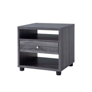 ID USA Distressed Grey & Black 1-Drawer End Table 192640ET