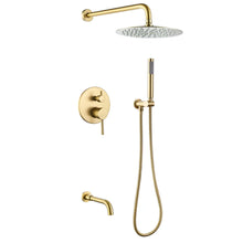 Load image into Gallery viewer, Tub Shower Faucet Set Complete Rain Shower System with Tub Spout