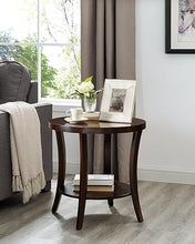 Load image into Gallery viewer, Roundhill Furniture OE0020EP Perth Contemporary Round Shelf, End Table, Espresso