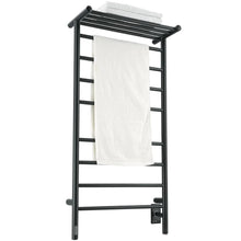 Load image into Gallery viewer, Ancona Piazzo OBT 8-Bar Dual Wall Mount Towel Warmer with Integrated On-Board Timer in Matte Black