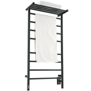 Ancona Piazzo OBT 8-Bar Dual Wall Mount Towel Warmer with Integrated On-Board Timer in Matte Black