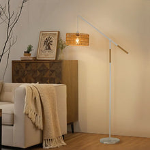 Load image into Gallery viewer, Aarzo 68&quot; Rattan Arched/Arc Floor Lamp