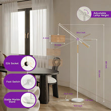 Load image into Gallery viewer, Aarzo 68&quot; Rattan Arched/Arc Floor Lamp