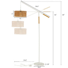 Load image into Gallery viewer, Aarzo 68&quot; Rattan Arched/Arc Floor Lamp