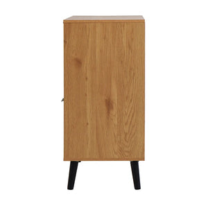 Sideboard Buffet Cabinet with Storage, Wood Coffee Bar Cabinet with 3 Drawers & Doors - Natural-31.5" W