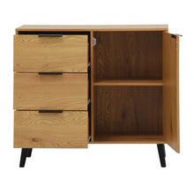 Load image into Gallery viewer, Sideboard Buffet Cabinet with Storage, Wood Coffee Bar Cabinet with 3 Drawers &amp; Doors - Natural-31.5&quot; W