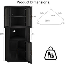 Load image into Gallery viewer, Accent Metal Sturdy Tall Corner Storage Cabinet For Kitchen Home Office