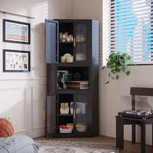 Load image into Gallery viewer, Accent Metal Sturdy Tall Corner Storage Cabinet For Kitchen Home Office