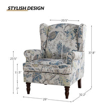 Load image into Gallery viewer, Aiddan 29&#39;&#39; Wide Armchair with Solid Wood Legs,  Multi Blue Floral