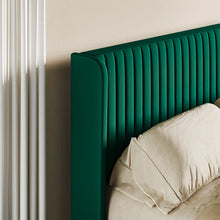 Load image into Gallery viewer, Upholstered Wingback Platform Bed, Queen / Green