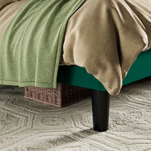Load image into Gallery viewer, Upholstered Wingback Platform Bed, Queen / Green