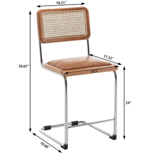 Aislynn Upholstered Counter Stool with Metal Frame (Set of 2)