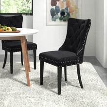 Load image into Gallery viewer, Alexes Tufted Velvet Wing Back Dining Chair (Set of 2)