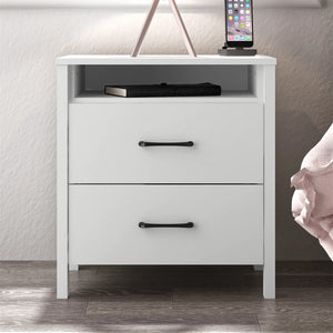 Allysyn 22.7" 2 Drawer Nightstand, White