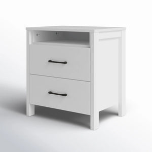 Allysyn 22.7" 2 Drawer Nightstand, White