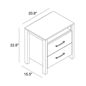 Allysyn 22.7" 2 Drawer Nightstand, White