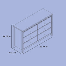 Load image into Gallery viewer, 6 Drawer Alpine Double Dresser by Storkcraft