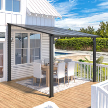 Load image into Gallery viewer, Aluminum Pergola with Canopy 8&#39; x 8&#39;, Black