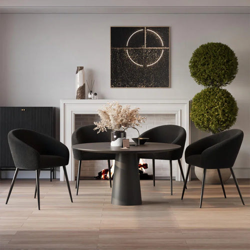 Anatolijus (Set of 4) Upholstered Armchair, Black