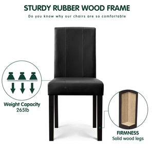 Anirvin Faux Leather Waterproof Upholstered Dining Chair (Set of 2), Black