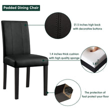 Load image into Gallery viewer, Anirvin Faux Leather Waterproof Upholstered Dining Chair (Set of 2), Black
