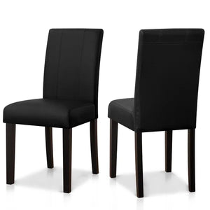 Anirvin Faux Leather Waterproof Upholstered Dining Chair (Set of 2), Black