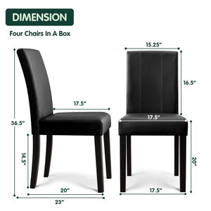 Anirvin Faux Leather Waterproof Upholstered Dining Chair (Set of 2), Black