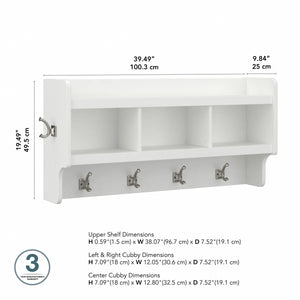 40" Arulappu Wall 6 - Hook Wall Mounted Coat Rack, White Wash