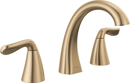 Champagne Bronze Arvo Widespread Bathroom Faucet 3 Hole, 2-handle Bathroom Sink Faucet with Drain Assembly (Part number: 35840LF-CZ)