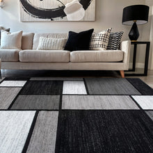 Load image into Gallery viewer, 5&#39;3&quot; x 7&#39;3&quot; Astika Geometric Grey/White/Black Area Rug