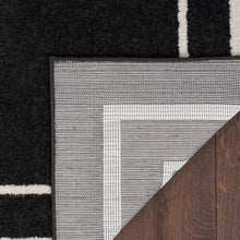 Load image into Gallery viewer, 2' x 4' Aubreanna Abstract Machine Woven Chenille Area Rug in Black