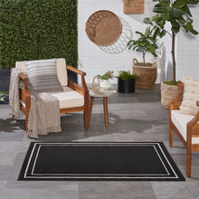 Load image into Gallery viewer, 2' x 4' Aubreanna Abstract Machine Woven Chenille Area Rug in Black