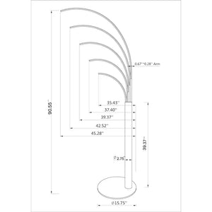 Artiva USA Aurora II 60W LED Arched Floor Lamp with Touch Dimmer