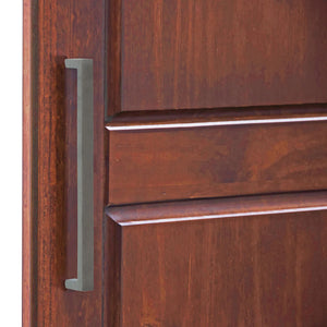 Aveah 100% Solid Wood 3-door Wardrobe Armoire with Mirrored Door, Mocha
