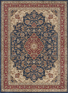 6' 7'' x 9' 6'' Kirsten Traditional Oriental Navy Rectangle Area Rug