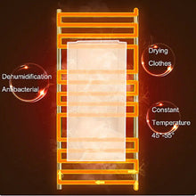 Load image into Gallery viewer, Brushed gold electric hardwire towel warmer CSA size 24&quot;x42&quot;