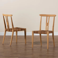 Load image into Gallery viewer, Baxton Studio Artha Modern Bohemian Natural Brown Teak Wood And Seagrass 2-Piece Dining Chair Set (Set of 2)