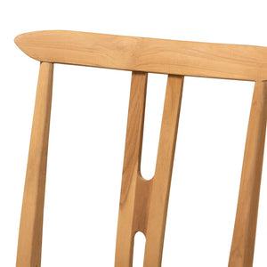 Baxton Studio Artha Modern Bohemian Natural Brown Teak Wood And Seagrass 2-Piece Dining Chair Set (Set of 2)