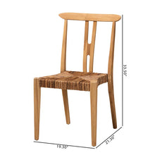 Load image into Gallery viewer, Baxton Studio Artha Modern Bohemian Natural Brown Teak Wood And Seagrass 2-Piece Dining Chair Set (Set of 2)