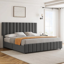 Load image into Gallery viewer, 4 Storage Drawer KING Bed Frame With And Adjustable Headboard, Upholstered Platform Bed Frame