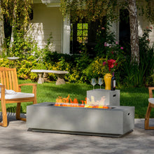 Load image into Gallery viewer, 56&quot; Belle Rectangle Concrete Propane Smokeless Fire Pit Table