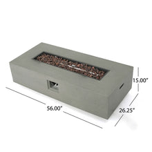 Load image into Gallery viewer, 56&quot; Belle Rectangle Concrete Propane Smokeless Fire Pit Table