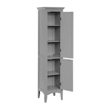 Load image into Gallery viewer, 63&quot; Benicio Freestanding Linen Accent Tower Cabinet with Faux Louvred Doors and Adjustable Shelf