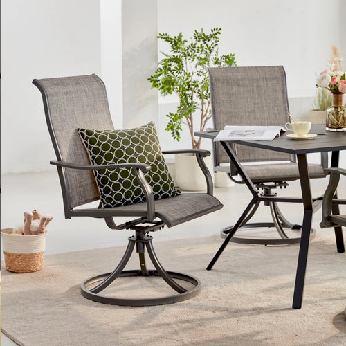 Bhavika Swivel Outdoor Dining Armchairs (Set of 2)