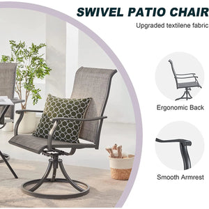 Bhavika Swivel Outdoor Dining Armchairs (Set of 2)
