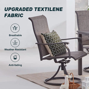 Bhavika Swivel Outdoor Dining Armchairs (Set of 2)