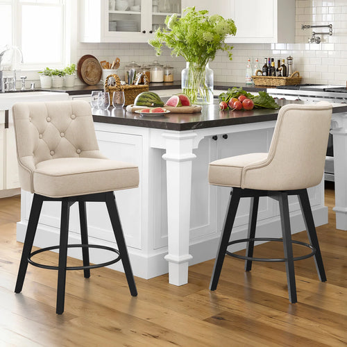 Bianny Swivel Upholstered Counter Stool (Set of 2)